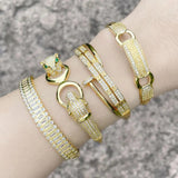 Retro Personality Full Diamond Closed Bracelet