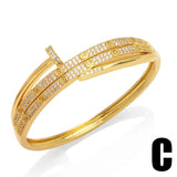 Retro Personality Full Diamond Closed Bracelet
