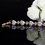CWWZircons Noble Heart Shape CZ Stones Light Yellow Women Bracelet