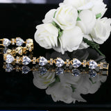 CWWZircons Noble Heart Shape CZ Stones Light Yellow Women Bracelet