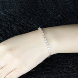 CZ Adjustable Chain Bracelet Bangle with Rose CZ Jewelry for Girls