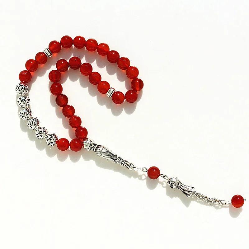 8mm Stone Bead 33 Prayer Beads Islamic Muslim Tasbih Allah Mohammed Rosary