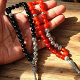 8mm Stone Bead 33 Prayer Beads Islamic Muslim Tasbih Allah Mohammed Rosary