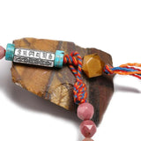OM Rhodochrosite Bracelet Tibetan Charm Women Jewelry 6mm