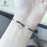 Red Rope Bracelet with Disc Charm