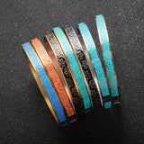 Enamel Flowers Bangles for Women Stainless Steel Charm Cuff Bangle