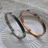 Enamel Flowers Bangles for Women Stainless Steel Charm Cuff Bangle