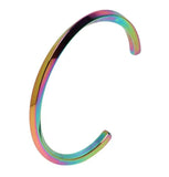 Stainless Steel C Bangle Bracelet Twisted Cuff for Women Men