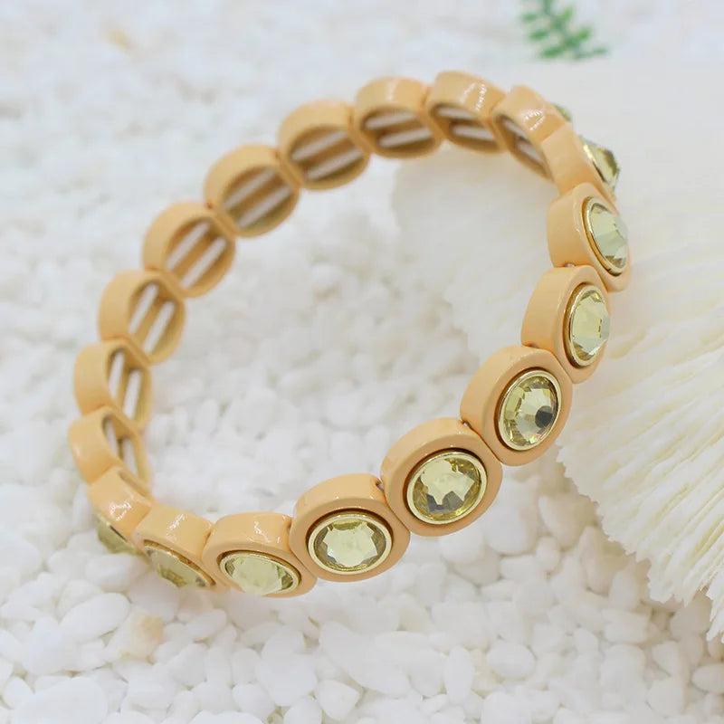 Bohemian Stone Crystal Enamel Bracelet DIY Ethnic Style Jewelry