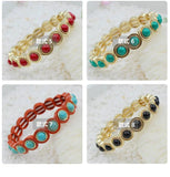 Bohemian Stone Crystal Enamel Bracelet DIY Ethnic Style Jewelry