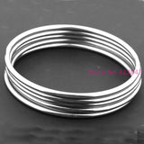 Silver Bling Jewelry Stylish Round Womens Bangle Bracelet Set