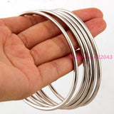 Silver Bling Jewelry Stylish Round Womens Bangle Bracelet Set