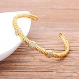 10 Styles Baguette CZ Cuff Bangle Bracelet Women Jewelry