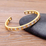 10 Styles Baguette CZ Cuff Bangle Bracelet Women Jewelry
