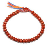 Red Jasper Beads Bracelet with Lucky Knots Tassel Bangle