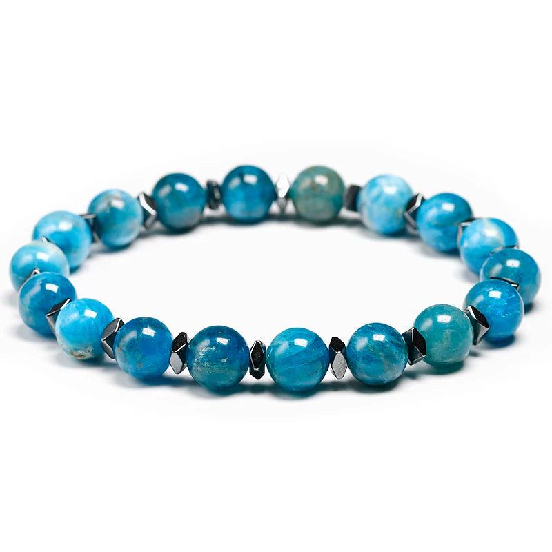 8mm Apatite Hematite Beads Bracelet for Women Men