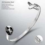 Personalized Stainless Steel Airplane Bracelet for Women