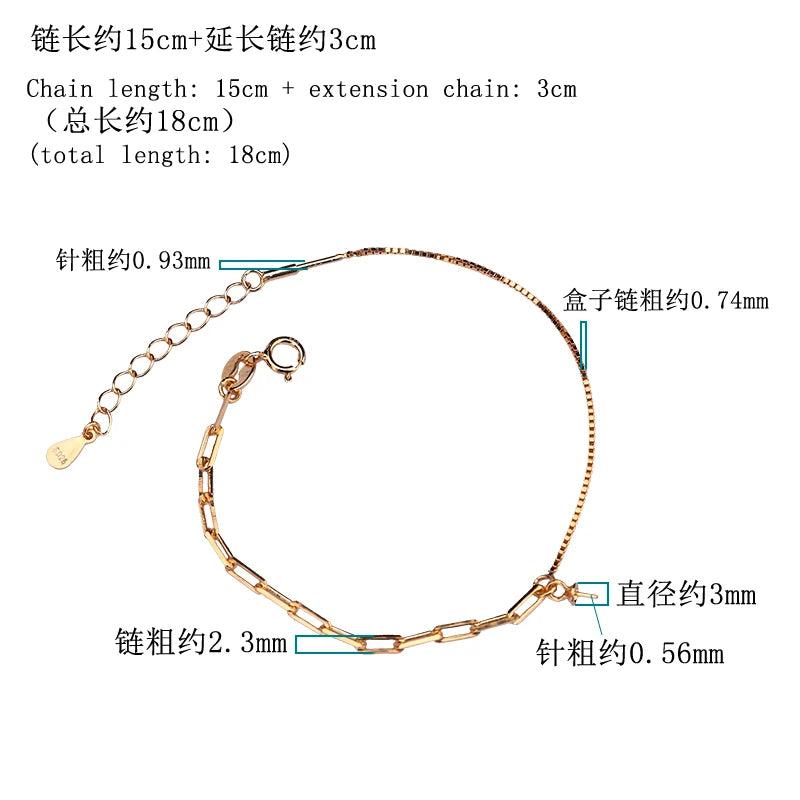 925 Silver Needle Support Bracelet with Cross Chain