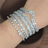 Snake Punk Pear Shape Silver Bangle for Women Anniversary Gift