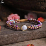 Natural Stone Beads Charms Bracelet Women Sea Sediment Jaspers Howlites Beads