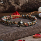 Natural Stone Beads Charms Bracelet Women Sea Sediment Jaspers Howlites Beads