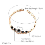Kinel 585 Rose Bracelet Ethnic Zircon Wedding Jewelry