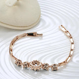 Kinel 585 Rose Bracelet Ethnic Zircon Wedding Jewelry