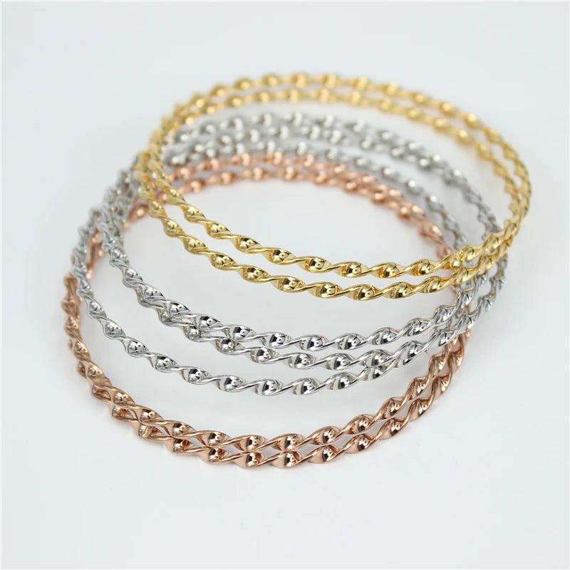 7pcs/set Tricolor bracelets & Bangles stainless steel jewelry