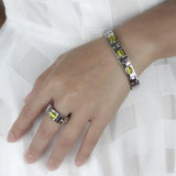 9mm Wide Stainless Steel Opal Bracelet, 17.4cm Elastic, Wife Gift