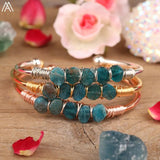 Kyanite Stone Copper Cuff Bracelet for Women