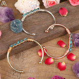 Kyanite Stone Copper Cuff Bracelet for Women