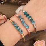 Kyanite Stone Copper Cuff Bracelet for Women