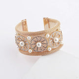 Baroque Rhinestone Flower Bracelet for Women