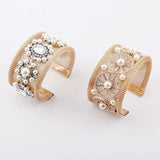 Baroque Rhinestone Flower Bracelet for Women