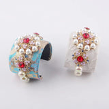 Baroque Rhinestone Flower Bracelet for Women