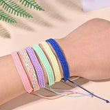7Pcs/Lot Bohemian Rainbow Friendship Bracelets Hand Weave Jewelry Gift