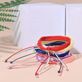 7Pcs/Lot Bohemian Rainbow Friendship Bracelets Hand Weave Jewelry Gift