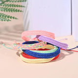 7Pcs/Lot Bohemian Rainbow Friendship Bracelets Hand Weave Jewelry Gift