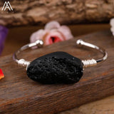 Tourmaline Stone Open Cuff Bracelet For Women