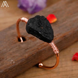 Tourmaline Stone Open Cuff Bracelet For Women
