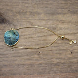 Labradorite Crystal Pyramid Bracelet Gold/Silvery Chains