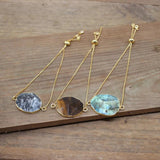 Labradorite Crystal Pyramid Bracelet Gold/Silvery Chains