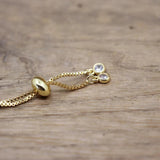 Labradorite Crystal Pyramid Bracelet Gold/Silvery Chains