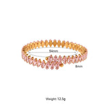 Christmas Jewelry Gift Green Pink Purple Crystal Marquis Zircon Bangles