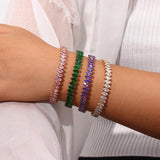 Christmas Jewelry Gift Green Pink Purple Crystal Marquis Zircon Bangles