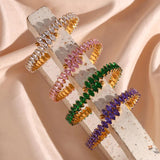 Christmas Jewelry Gift Green Pink Purple Crystal Marquis Zircon Bangles