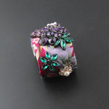Floral Cloth Grape Diamond Bracelet 958
