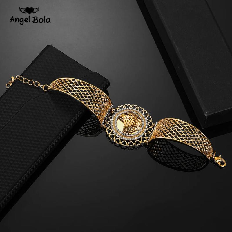 Arab Allah Bracelet Vintage Flower Wide Cuff Bangle