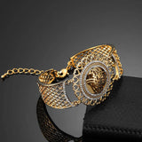 Arab Allah Bracelet Vintage Flower Wide Cuff Bangle