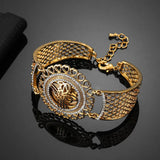 Arab Allah Bracelet Vintage Flower Wide Cuff Bangle